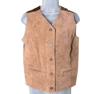Vtg Vest Waistcoat Brown Suede Fairy Grunge Whimsigoth Western 80s 90s Boho S